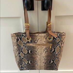 Brown Snake Print Tote